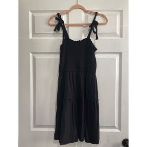 Black Sleeveless Dress with Tie Straps